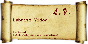 Labritz Vidor névjegykártya